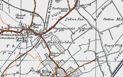 Old map of Colnefields in 1920