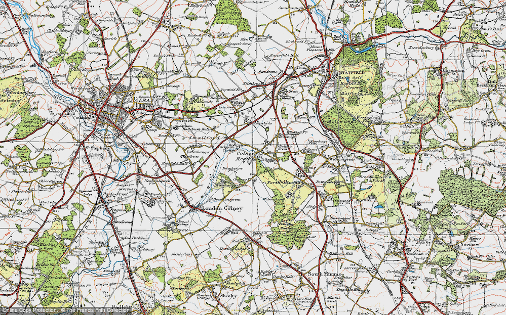 Old Map of Colney Heath, 1920 in 1920