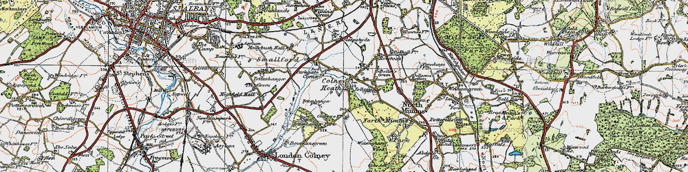 Old map of Colney Heath in 1920