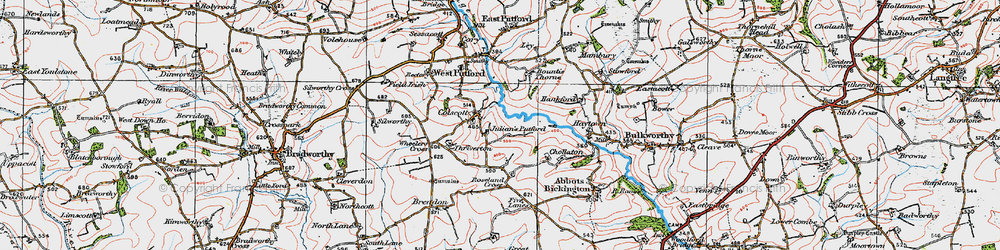 Old map of Colscott in 1919
