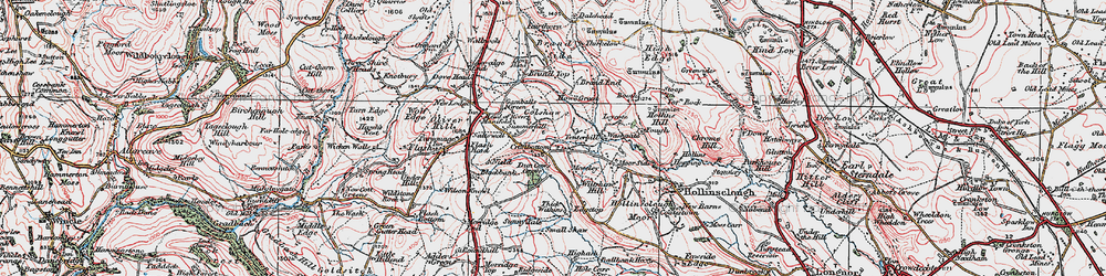 Old map of Axe Edge End in 1923