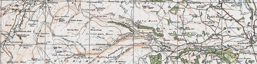 Old map of Agra Moor in 1925