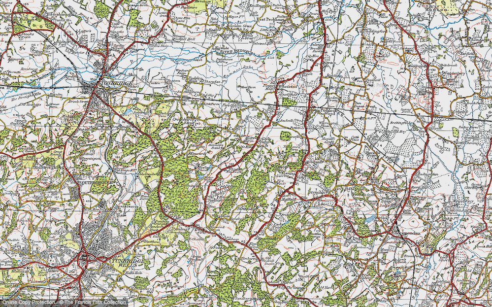 Old Map of Colt's Hill, 1920 in 1920