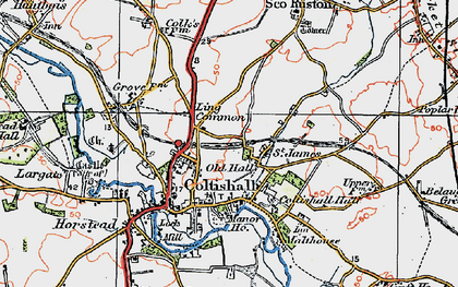 Old map of Coltishall in 1922