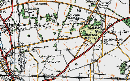 Old map of Barton Stud in 1920