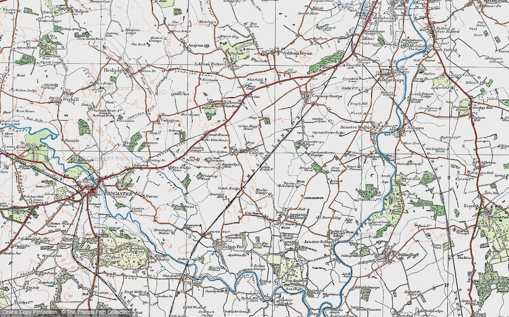 Old Map of Historic Map covering Colton Lodge in 1924