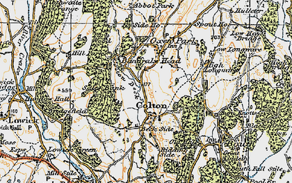 Old map of Burn Knott in 1925