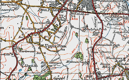 Old map of Colton Hills in 1921