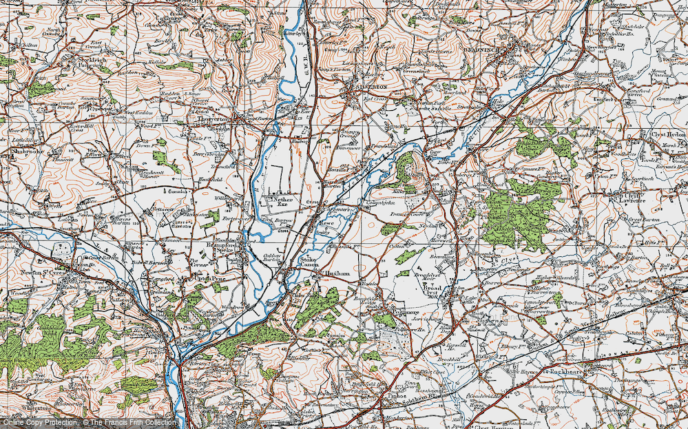 Old Map of Columbjohn, 1919 in 1919