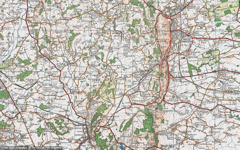 Old Map of Historic Map covering Old Colwall in 1920