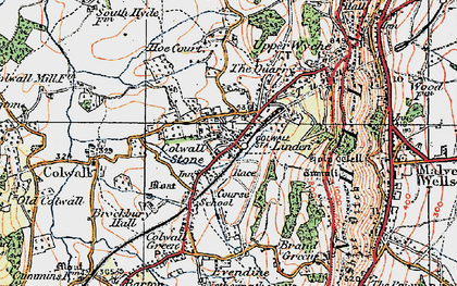 Old map of Colwall Stone in 1920
