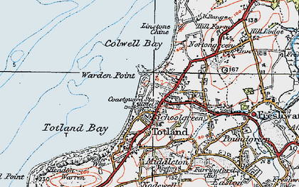 Old map of Colwell in 1919