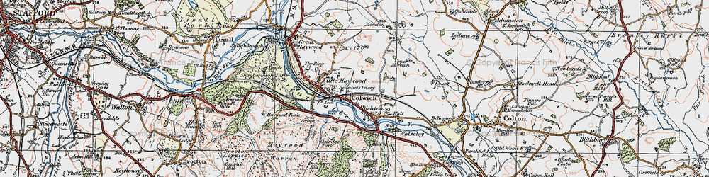 Old map of Colwich in 1921