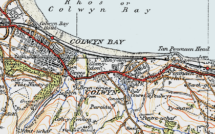 Old map of Colwyn Bay in 1922
