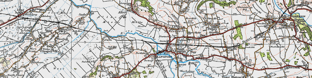 Old map of Combe in 1919