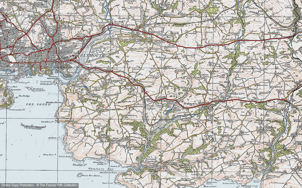 Old Map of Historic Map covering West Sherford in 1919