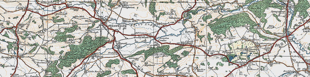 Old map of Combe in 1920