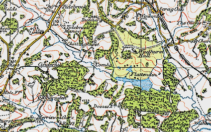 Old map of Batt's Wood in 1920