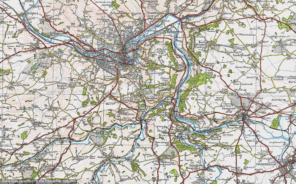 Old Map of Combe Down, 1919 in 1919
