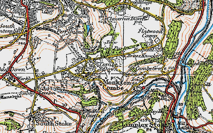 Old map of Combe Down in 1919