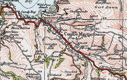 Old map of Buzzacott Manor Ho in 1919