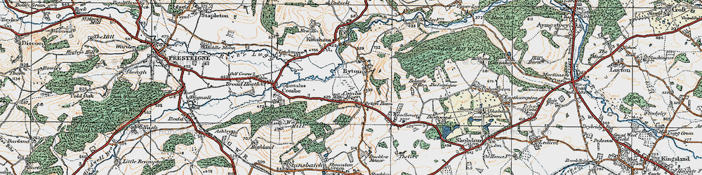 Old map of Combe Moor in 1920