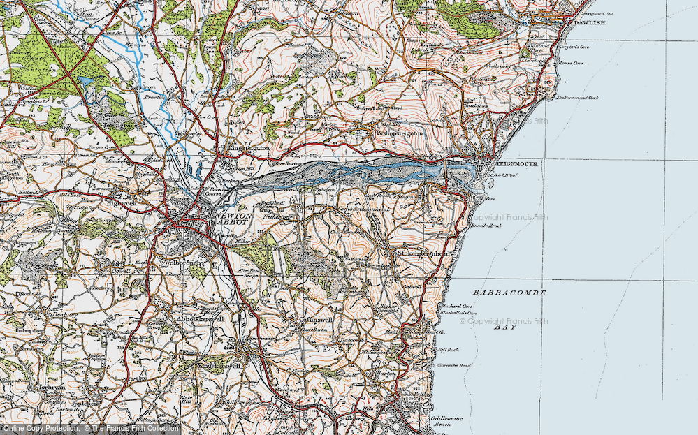 Old Map of Combeinteignhead, 1919 in 1919