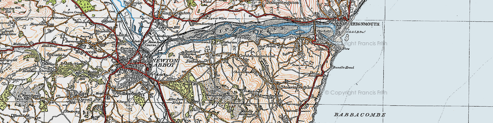 Old map of Combeinteignhead in 1919