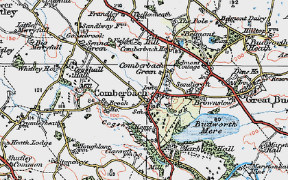 Old map of Comberbach in 1923
