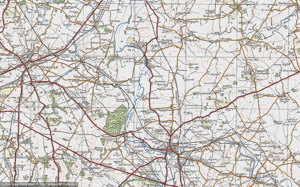 Old Map of Comberford, 1921 in 1921