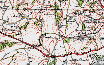 Old map of Combpyne in 1919