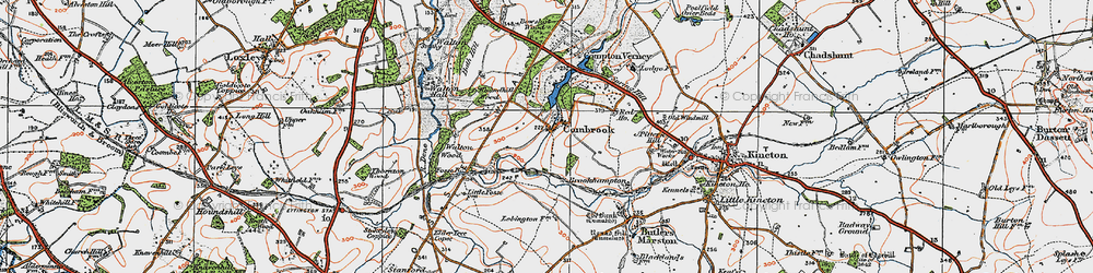Old map of Compton Verney in 1919