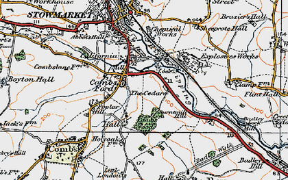 Old map of Combs Ford in 1921