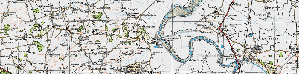 Old map of Combwich in 1919