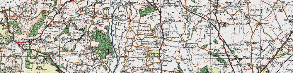 Old map of Comhampton in 1920