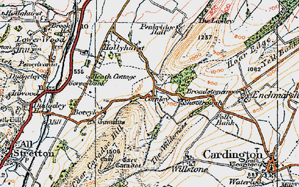 Old map of Comley in 1921