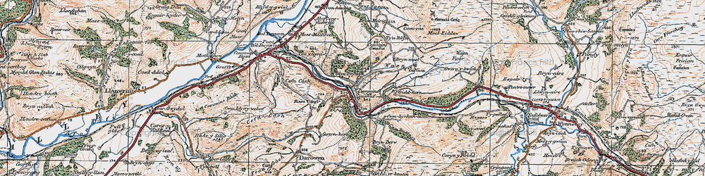 Old map of Brynderw in 1921