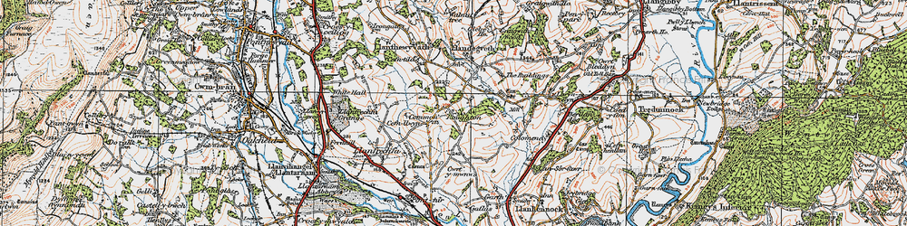 Old map of Common Cefn-llwyn in 1919