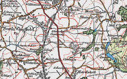 Old map of Broomridding Wood in 1923