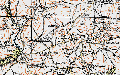 Old map of Common Moor in 1919