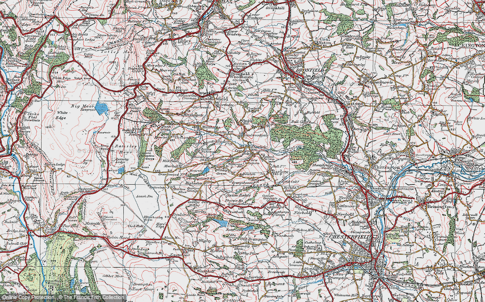 Old Map of Common Side, 1923 in 1923