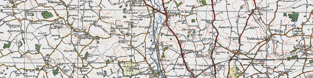 Old map of Common, The in 1921