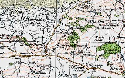 Old map of Common, The in 1923