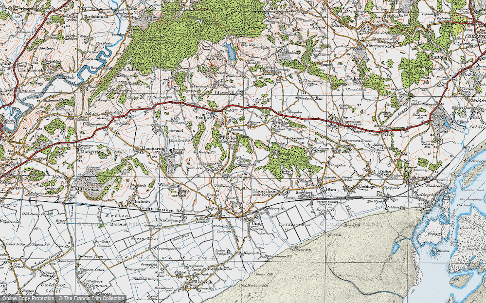 Old Map of Common-y-coed, 1919 in 1919