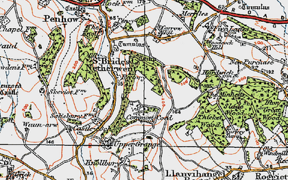 Old map of Common-y-coed in 1919