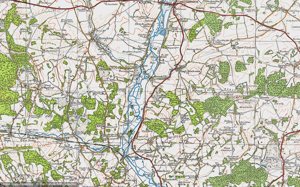Old Map of Historic Map covering Compton Manor in 1919