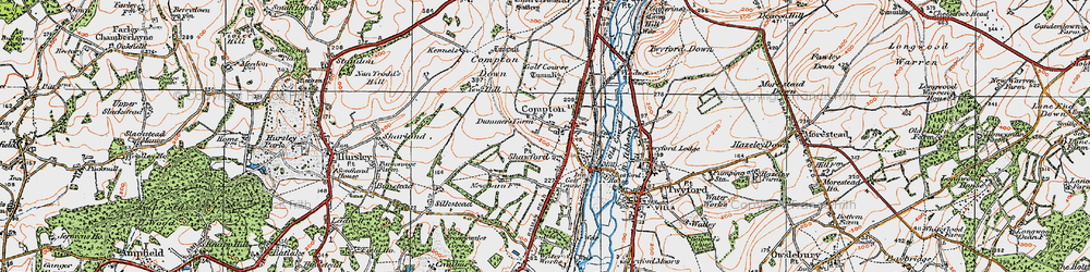 Old map of Compton in 1919