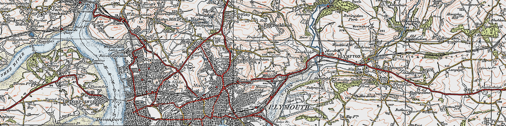 Old map of Compton in 1919