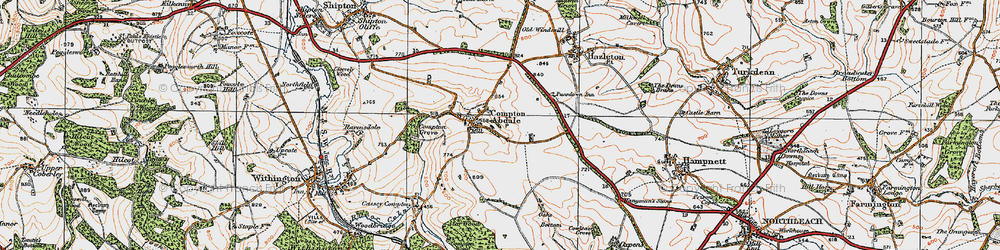 Old map of Compton Abdale in 1919