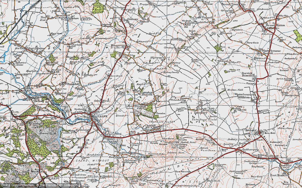 Old Map of Compton Bassett, 1919 in 1919